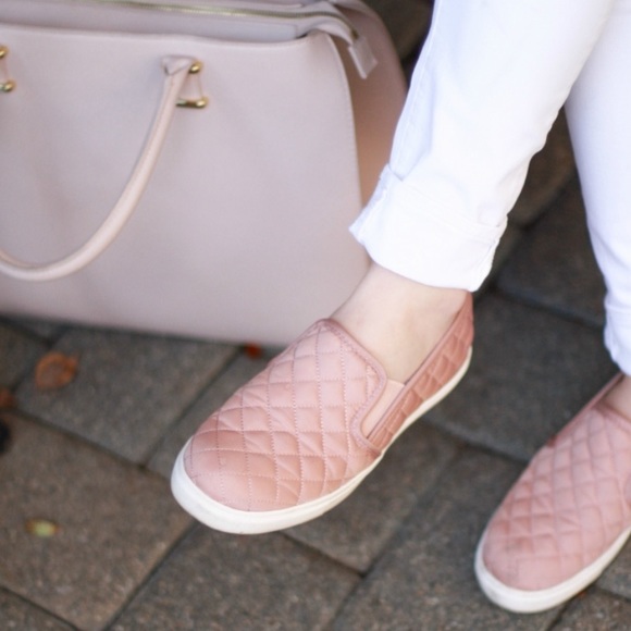 pink quilted sneakers
